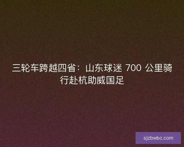 三轮车跨越四省：山东球迷 700 公里骑行赴杭助威国足