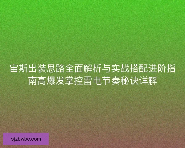宙斯出装思路全面解析与实战搭配进阶指南高爆发掌控雷电节奏秘诀详解